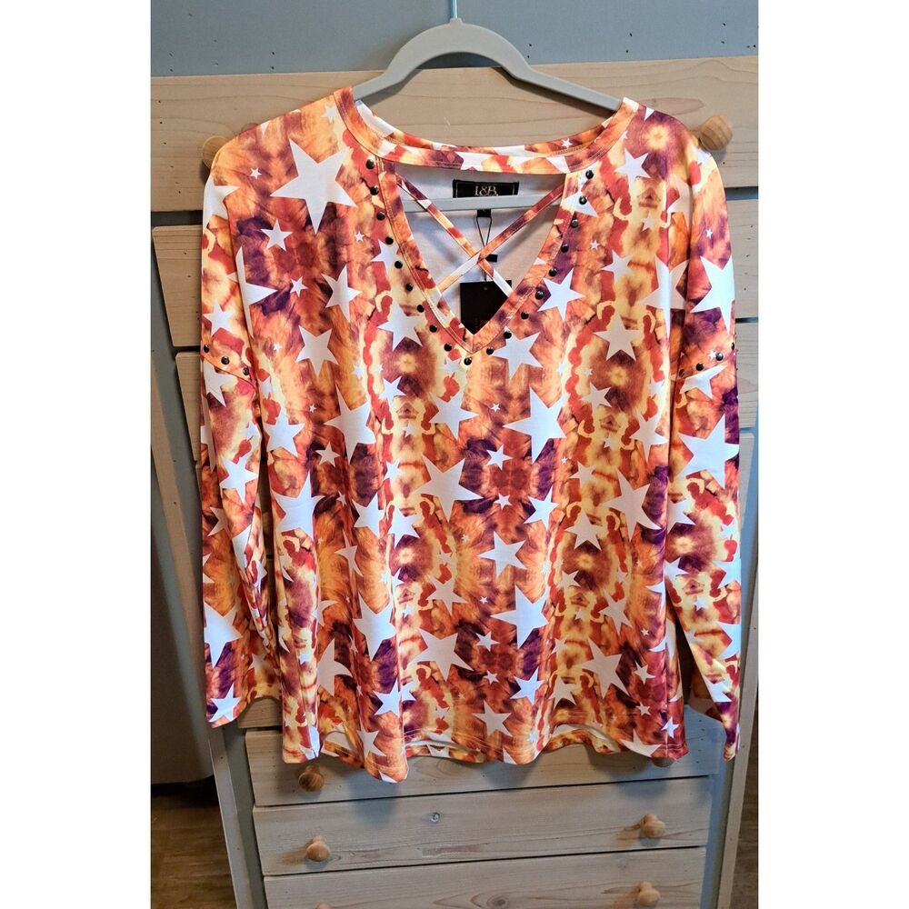 Lucky & Blessed Fall Stars Caged Top -Large- boho, fall, autumn, warm
